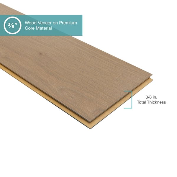 Pergo Defense+ Glen Canyon Oak 3/8 in. T x 7.5 in. W Click Lock W Brushed Engineered Hardwood Flooring (1104.3 sq.ft./pallet)