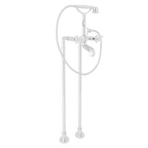 Palladian 3-Handle Claw Foot Freestanding Tub Faucet in Polished Chrome