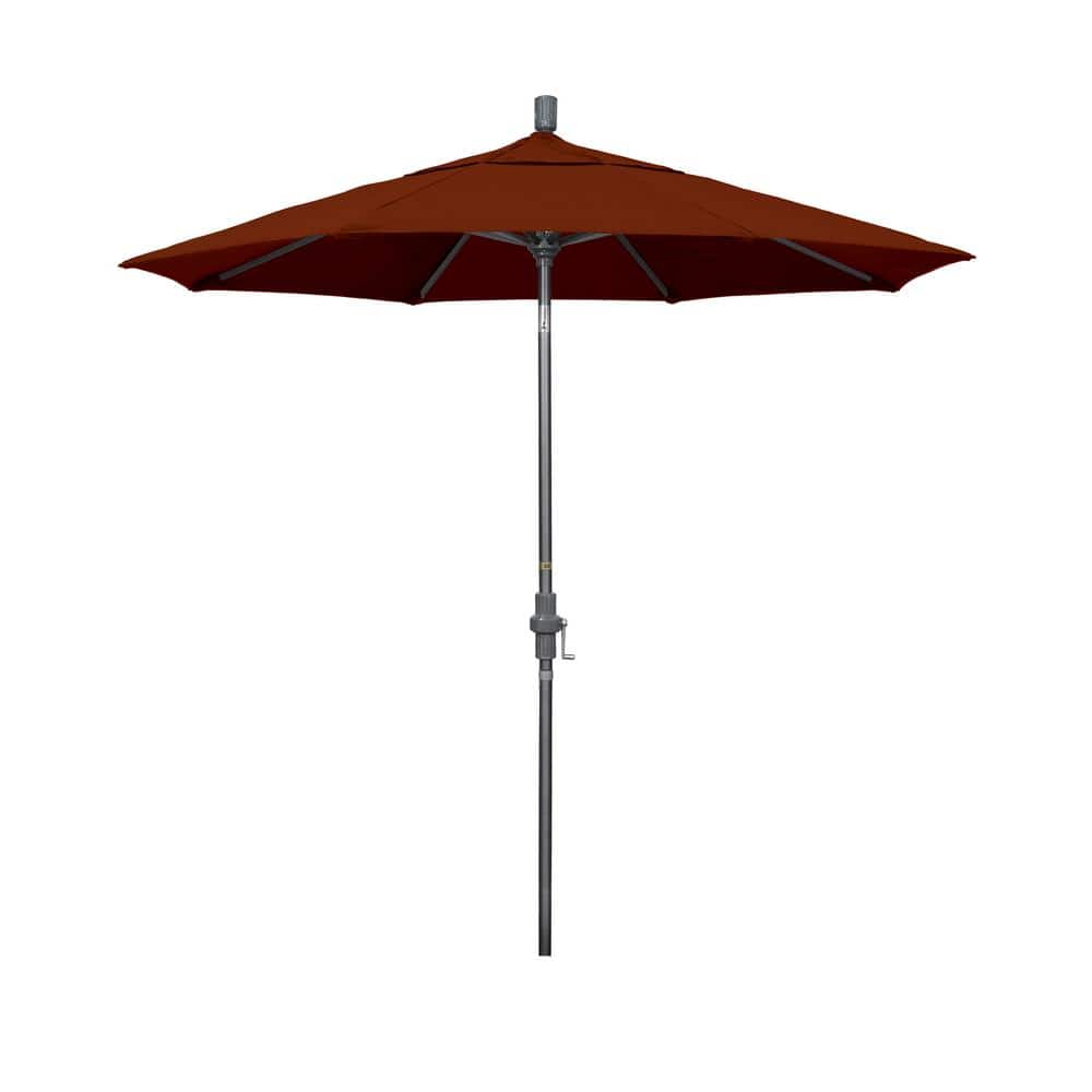 7.5 ft. Hammertone Grey Aluminum Market Patio Umbrella Collar Tilt Crank Lift in Brick Pacifica price history on PriceWatchPro