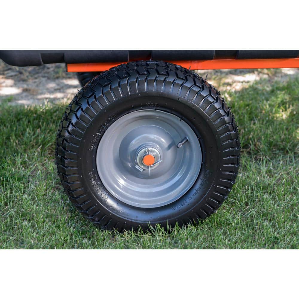 Heavy-Duty Black Poly Dump Cart with Orange Frame