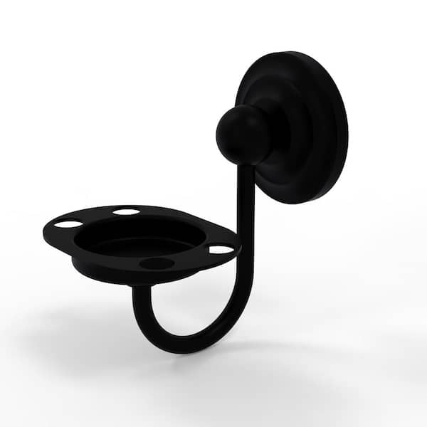 Allied Brass Que New Collection Wall Mounted Tumbler Holder/Toothbrush Holder in Matte Black