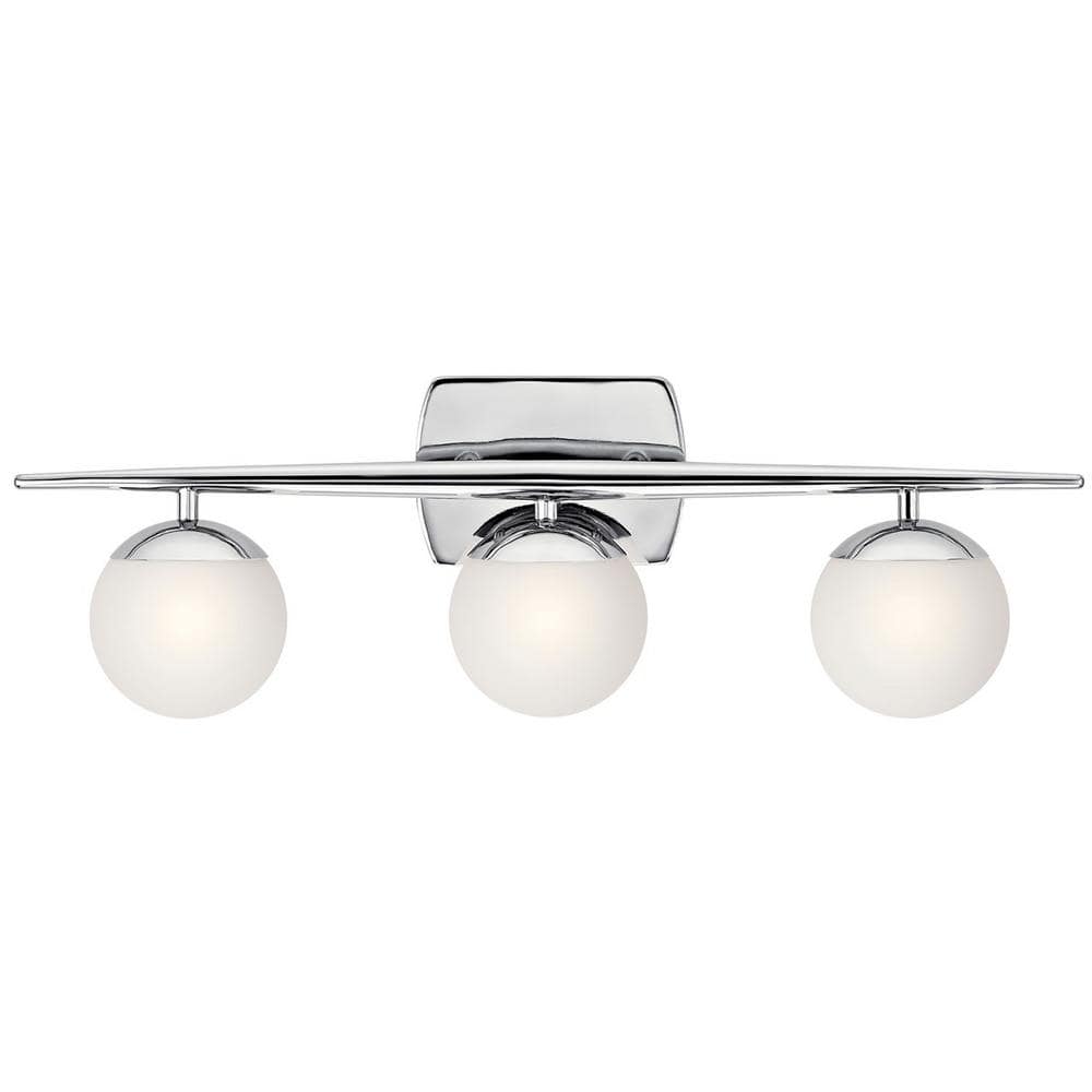 Jasper 24.5" Chrome 3-Light Halogen Mid-Century Vanity Light