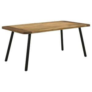 70 in. Brown and Black Wood Top 4 Legs Dining Table (Seat of 6)