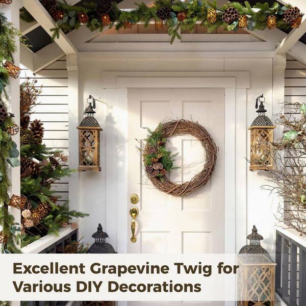 9.84 in. 2 Piece Natural Grapevine Twig Vines Flexible DIY Craft