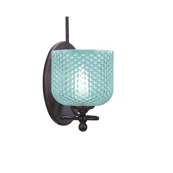 Royale 1 Light Dark Granite Wall Sconce with 6" Smoke Textured Glass, No Bulb Include