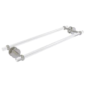 Clearview 24 in. Back to Back Shower Door Towel Bar with Twisted Accents in Satin Nickel