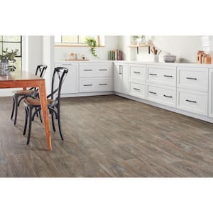 Scorched Walnut Grey Wood Residential Vinyl Sheet Flooring 12ft. Wide x Cut to Length