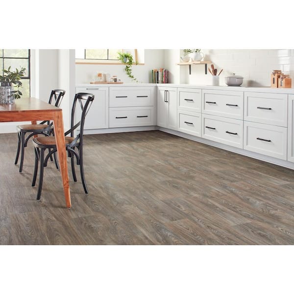 Scorched Walnut Grey Wood 10 MIL x 12 ft. W x Cut to Length Waterproof Vinyl Sheet Flooring
