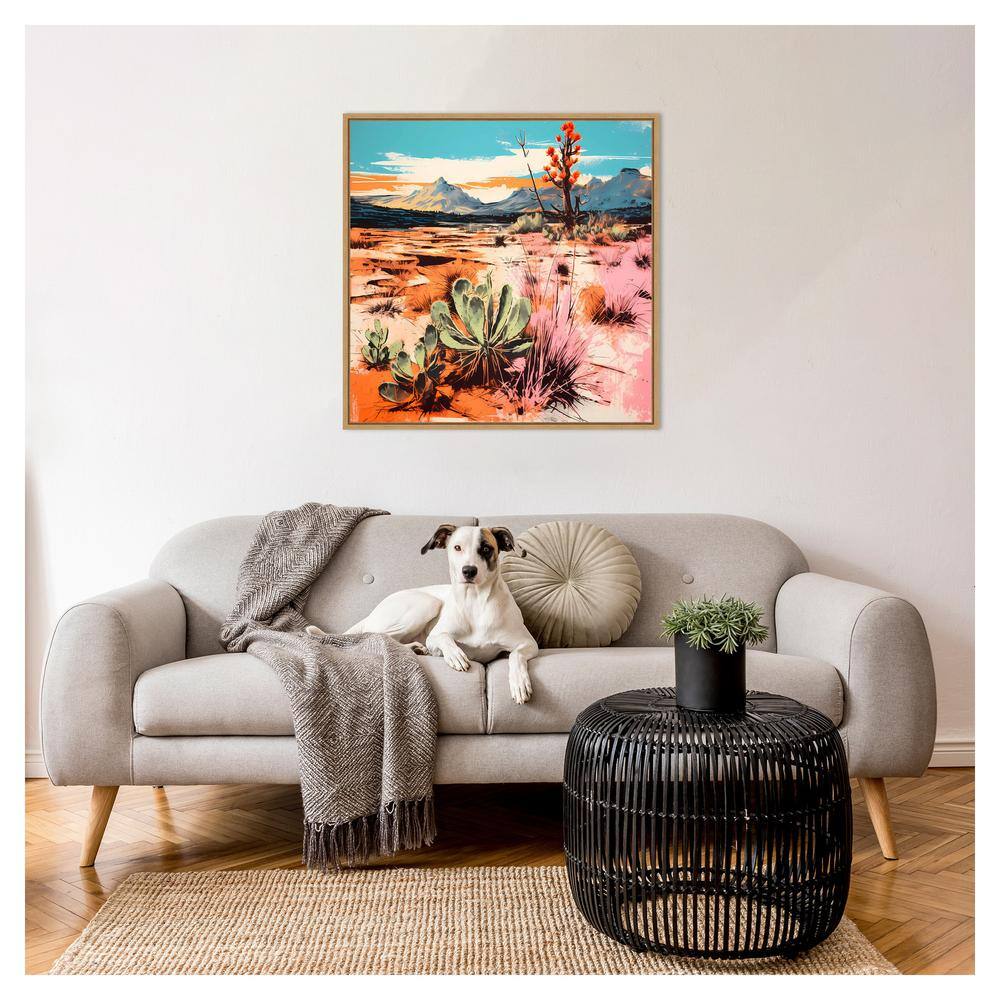 Walker Noble Desert Path II Scenic Canvas Print with Maple Frame