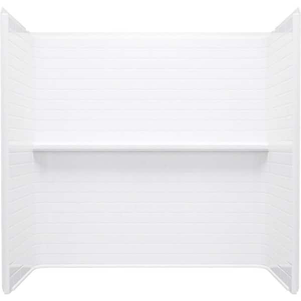 Sterling Traverse 60 in. W x 60 in. H x 30 in. D 4-Piece Direct to Stud Alcove Shower Wall Surround in. White