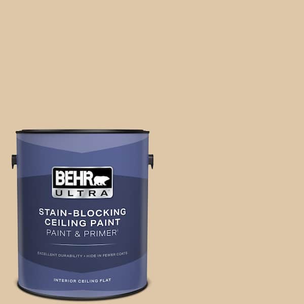 1 gal. #PPU4-13 Sand Motif Ceiling Flat Interior Paint & Primer