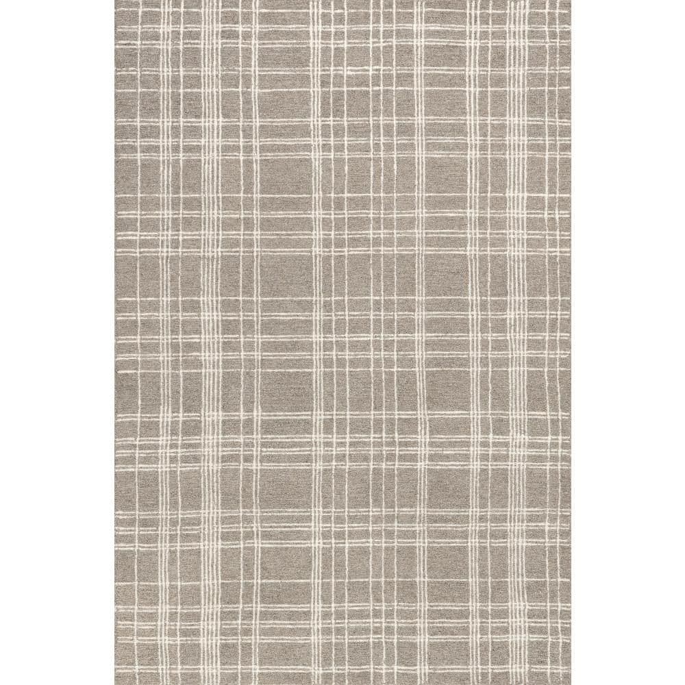 100% PURE NEW VIRGIN WOOL PILE ラグ nuLOOM Alaiya Checkered Machine Washable 9ft. x 12ft. Green Area