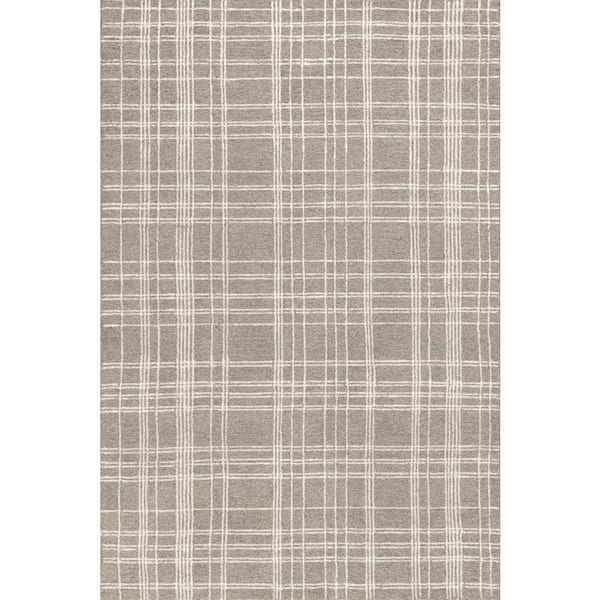Valery Plaid Sand 9 ft. x 12 ft. Indoor Area Rug