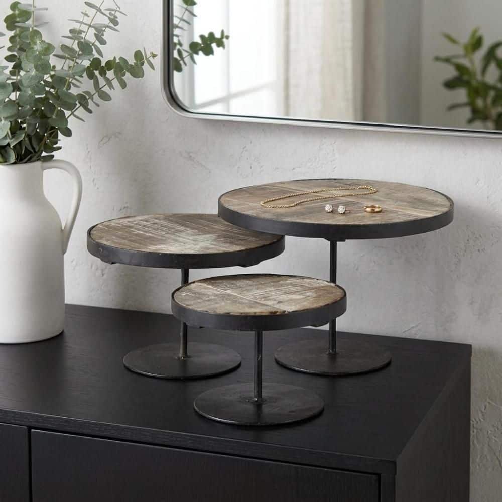 Black Round MDF 12