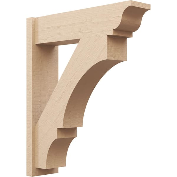 Ekena Millwork 8 in. x 36 in. x 30 in. Balboa Traditional Rough Cedar Woodgrain Timberthane Polyurethane Outlooker, Primed Tan