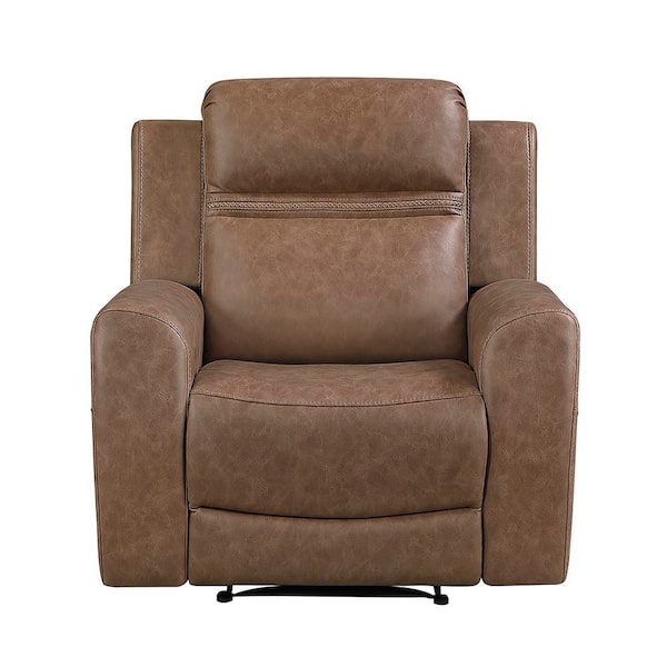 Lazzara Thorne Brown Microfiber Manual Recliner 8347BRW-1 - The