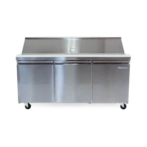 VEVOR Commercial Refrigerator 72 Sandwich & Salad Prep Table 17.73 Cu ft Stainless Steel Refrigerated Food Prep Station with 18 Pans Cut Board 3