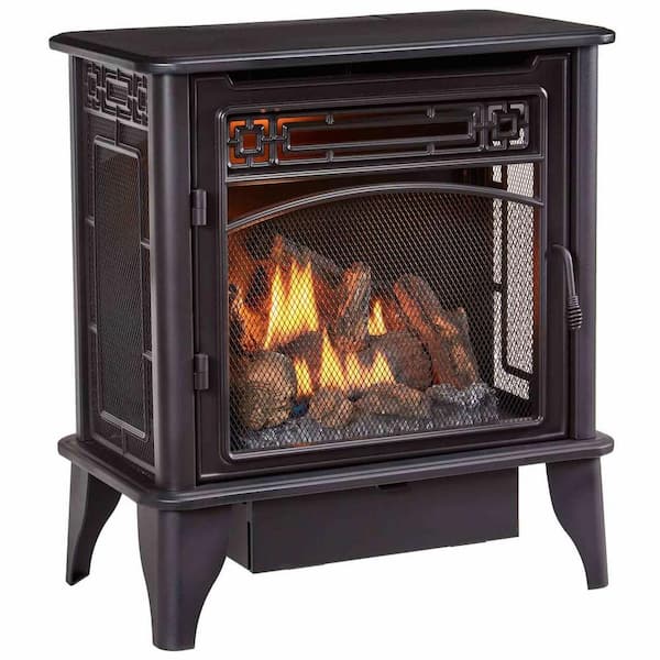 Procom Gas Stove 3 Sided Black, Vent Free Propane Fireplace Home Depot