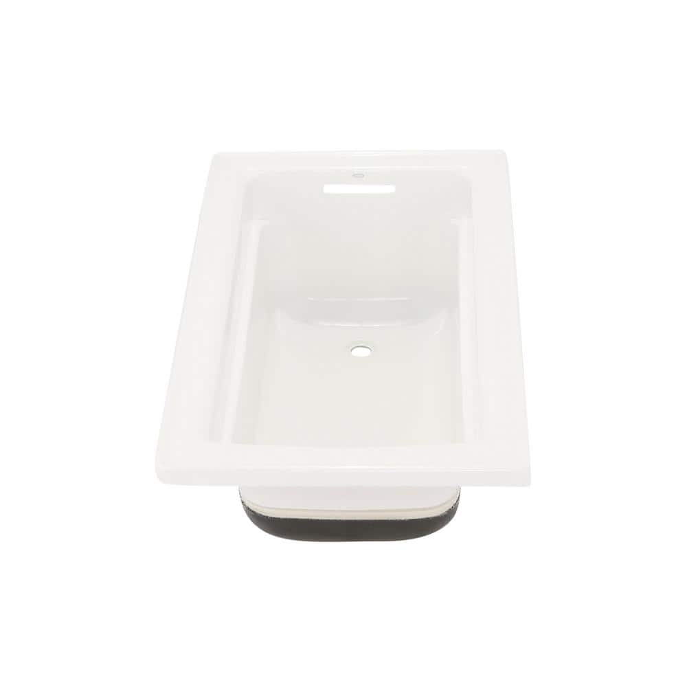 Archer 60" White Acrylic Drop-In Bathtub with Reversible Drain