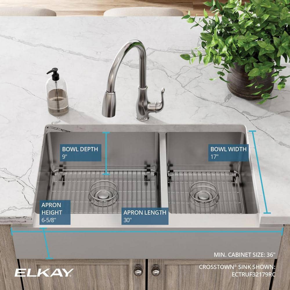Stainless Steel Double Basin Farmhouse Kitchen Sink Kit