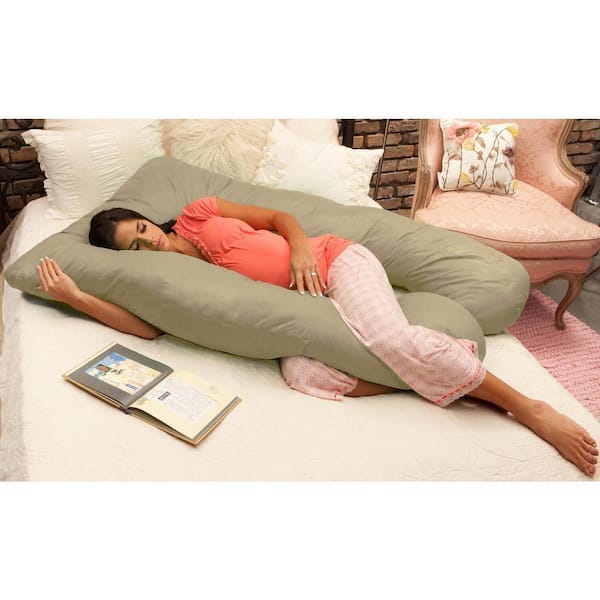 HOMESTOCK Cozy Body Pillow Stone U-Shaped Pregnancy Pillow