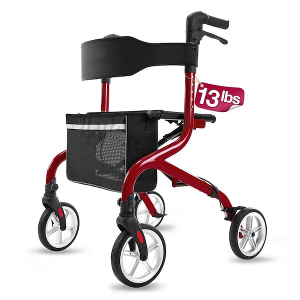 JFVKAF Super Lightweight Series 1-Pack Rollator Walker with 8 Inch