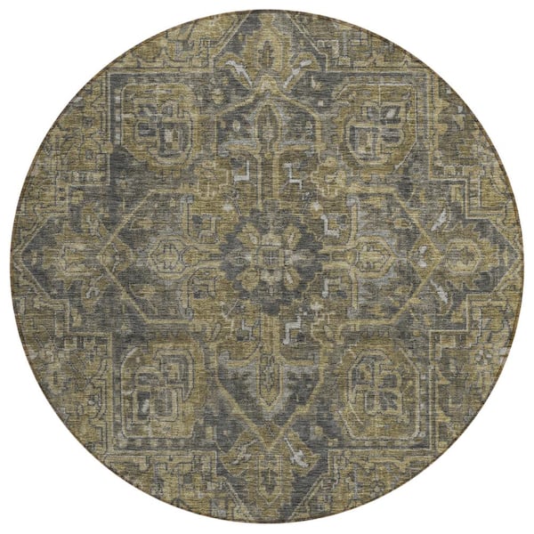 Addison Rugs Chantille ACN571 Chocolate 8 ft. x 8 ft. Round Machine Washable Indoor/Outdoor Geometric Area Rug