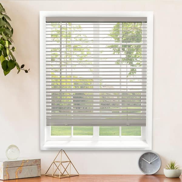 Chicology Gray Cordless 1 in. Vinyl Mini Blind - 32 in. W x 64 in. L