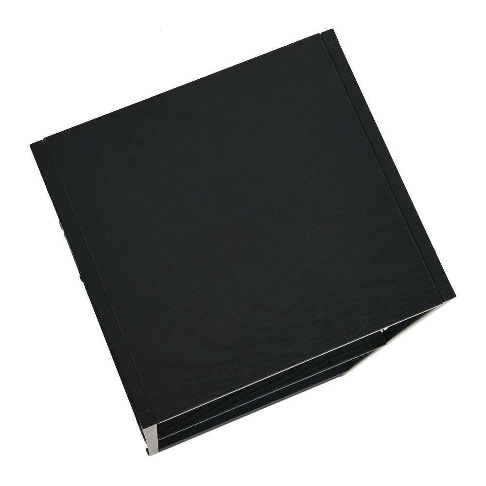Black Metal and Wood Grain 2-Cube Bookshelf