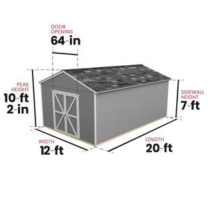 Do-it Yourself Astoria 12 ft. x 20 ft. Outdoor Wood Storage Shed with Smartside and Floor system Included (240 sq. ft.)