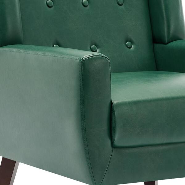 Uixe Green PU Leather Upholstery Arm Chair (Set of 1) SF0003-P-GN