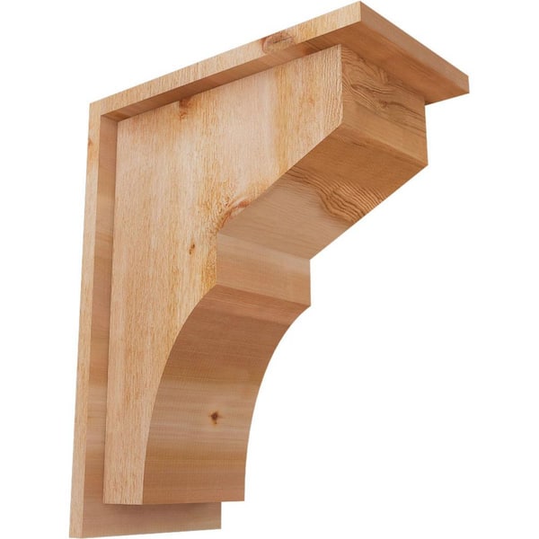 Ekena Millwork 8 in. x 14 in. x 18 in. Monterey Rough Sawn Western Red Cedar Corbel with Backplate