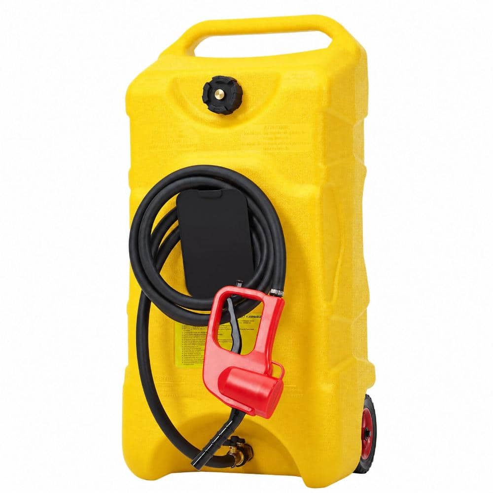 Yellow 16 Gallon Portable Gas Can Fuel Caddy with Manual Pump & 10FT Hose, Heavy Duty Wheels & Force Dispense price history on PriceWatchPro