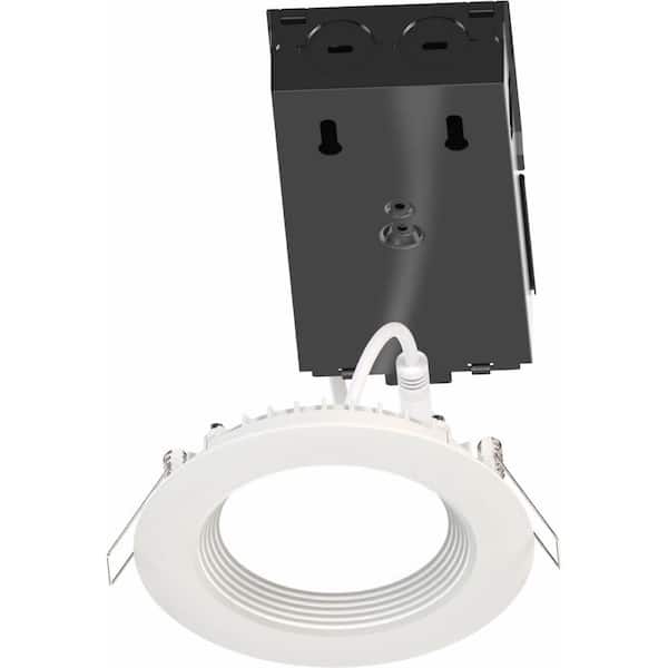 Unbranded Contractor Select 4 in. Tunable CCT Canless Smart Integrated LED Matte White Recessed Light Trim