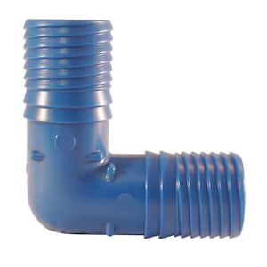1 in. Barb Insert Blue Twister Polypropylene 90-Degree Elbow Fitting
