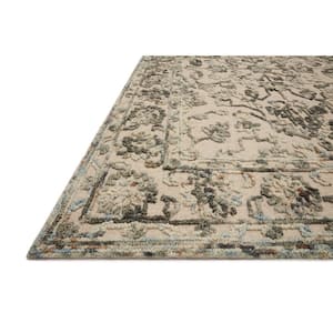 Halle Grey/Sky 1 ft. 6 in. x 1 ft. 6 in. Sample Traditional Wool Pile Area Rug