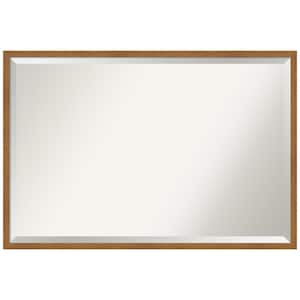 Carlisle Blonde 37 in. W x 25 in. H Wood Narrow Framed Beveled Decorative Wall Mirror in Natural