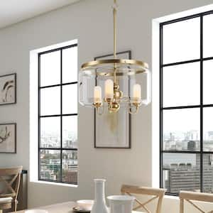 Artifacts 3-Light Moderne Brushed Gold Chandelier