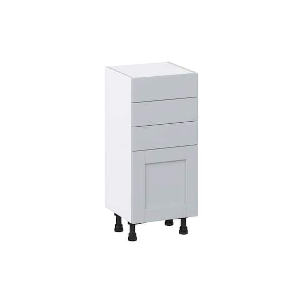 J COLLECTION Cumberland Light Gray Shaker Assembled Base Kitchen Cabinet with Inner Drawers (24 in. W x 34.5 in. H x 14 in. D)