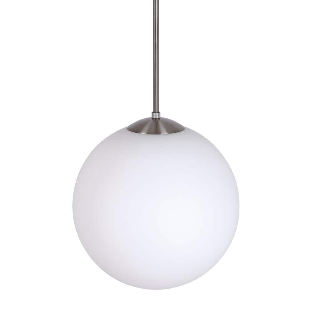 Selene Brushed Nickel Globe Pendant Light with Opal Shade