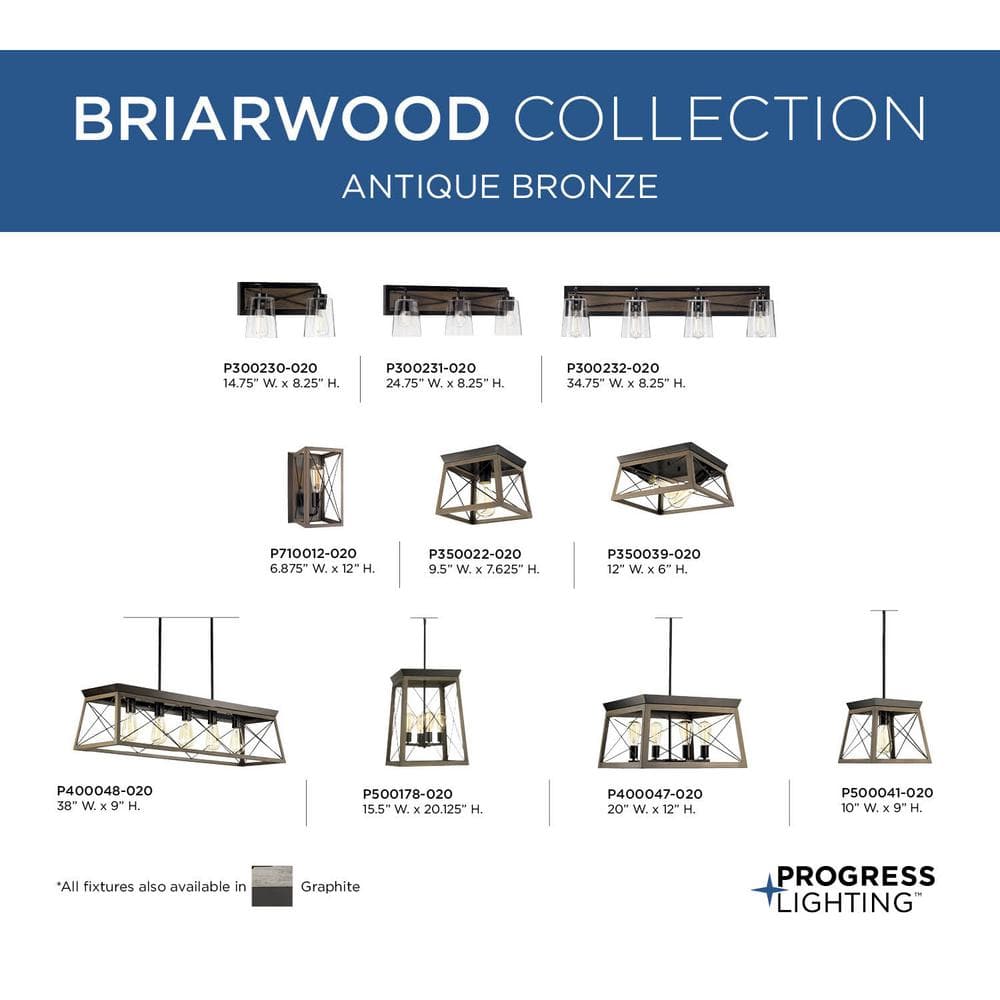 Briarwood Antique Bronze 4-Light Farmhouse Foyer Pendant