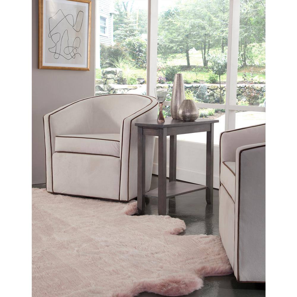 Elegant Triangular Solid Wood Keystone Accent Table
