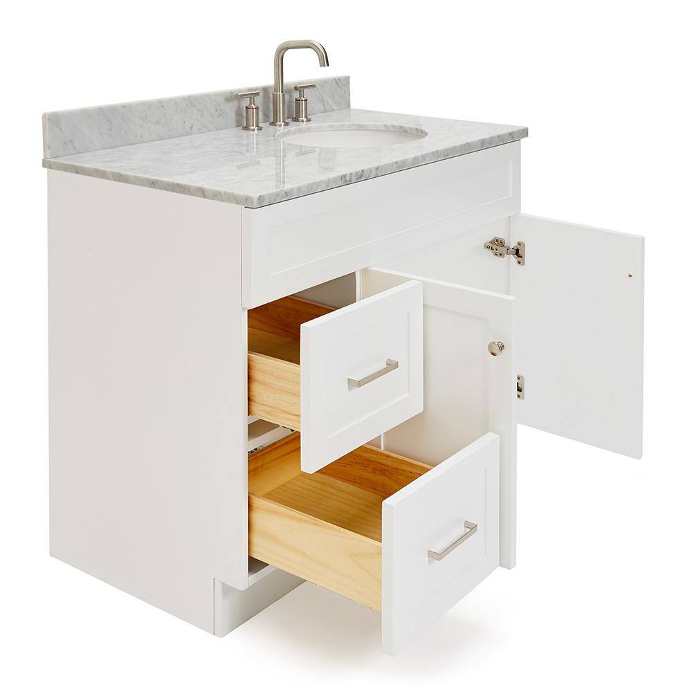 Hamlet 43" White Carrara Marble Single Vanity Set