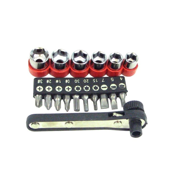 Stalwart Deluxe Mini-Ratchet Screwdriver Socket Set (17-Piece)