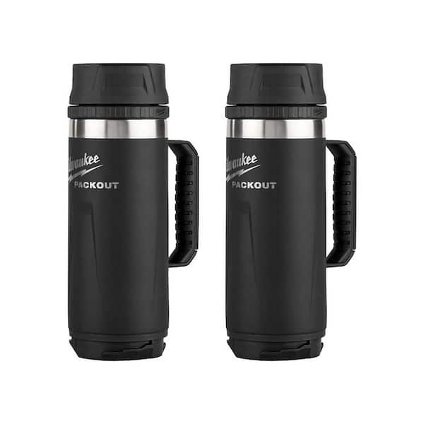 PACKOUT Black 18 Oz. Insulated Mug with Sip Lid (2-Pack)