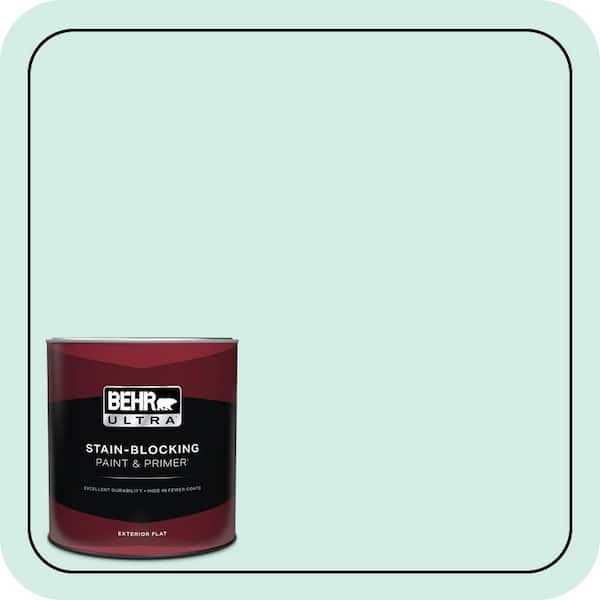 BEHR ULTRA 1 qt. #490C-2 Adriatic Mist Flat Exterior Paint & Primer