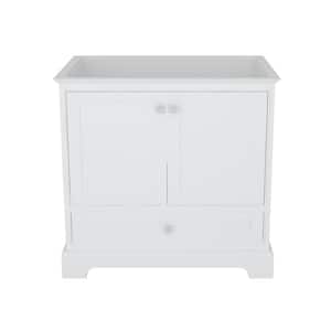 35.15 in. W x 21.42 in. D x 33.54 in. H Freestanding Bath Vanity Cabinet without Top in White