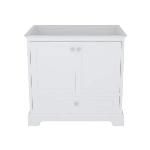 CASAINC 35.15 in. W x 21.42 in. D x 33.54 in. H Freestanding Bath Vanity Cabinet without Top in White