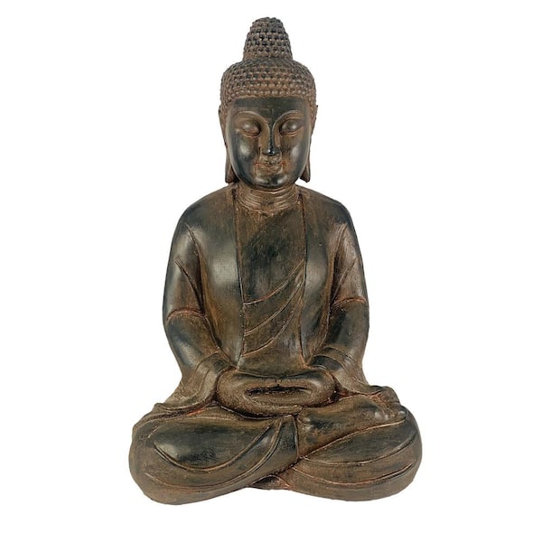 23 in. Meditating Buddha Garden Statue in Bronze Style FB23378AM - The ...