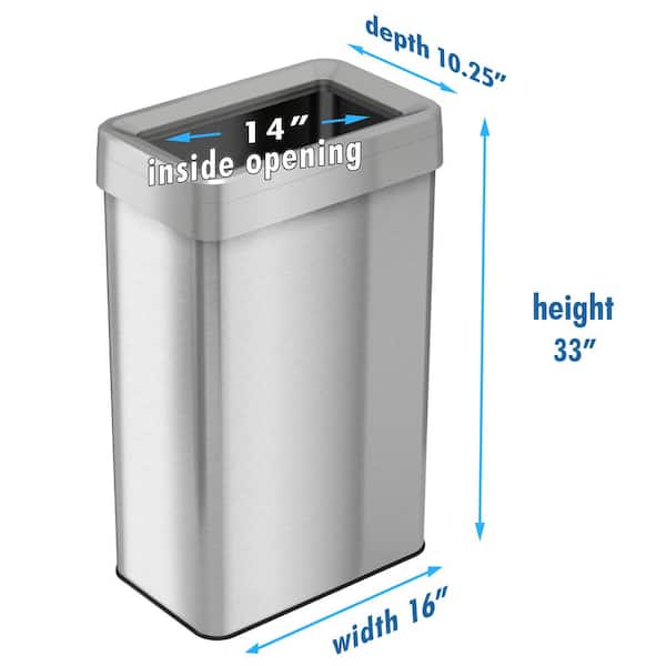 Halo 13-Gallon Round Open Top Trash Can with Dual AbsorbX Odor